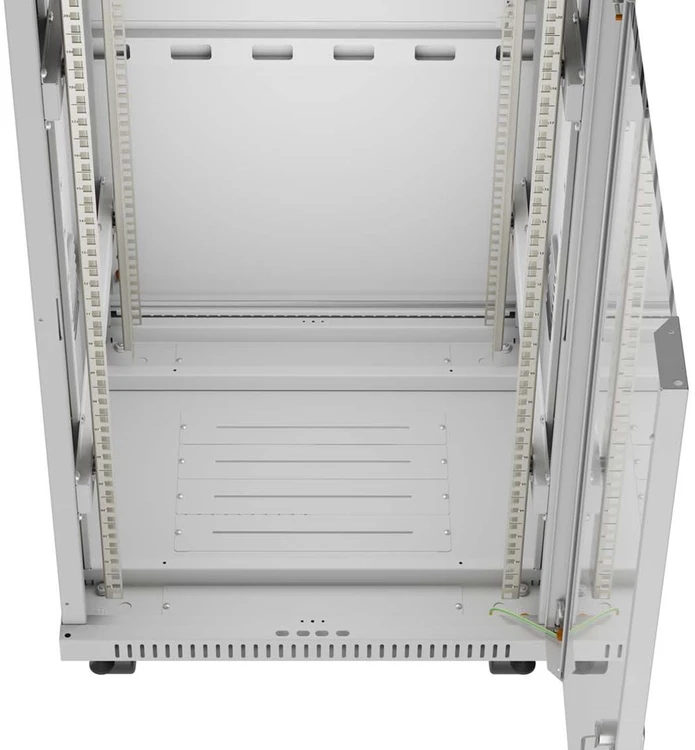 19" 22U 600 × 600 Pilkas FLOOR-STANDING RACK CABINET WITH GLASS DOOR AND LCD, LANBERG (FLAT PACK)