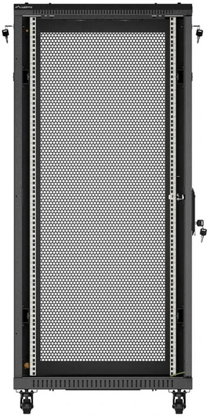 19" 27U 600 × 1000 Juodas FLOOR-STANDING RACK CABINET WITH PERFORATED DOOR, LANBERG (FLAT PACK)