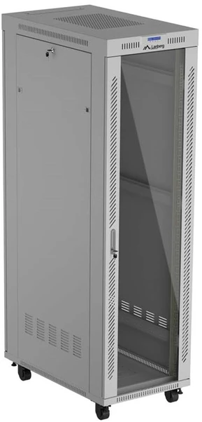 19" 42U 600 × 1000 Pilkas FLOOR-STANDING RACK CABINET WITH GLASS DOOR AND LCD, LANBERG (FLAT PACK)