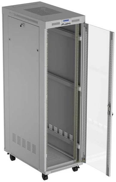 19" 42U 600 × 1000 Pilkas FLOOR-STANDING RACK CABINET WITH GLASS DOOR AND LCD, LANBERG (FLAT PACK)
