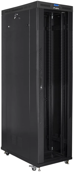 LANBERG Laisvai pastatomas stelažas 19 colių spintelė 47U 800x1200 stiklinės durys LCD plokščias paketas juodas
