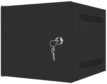 LANBERG Rack spintelė 10 colių sieninis laikiklis 4U 280x310 juodas su metalinėmis durelėmis butas paketas