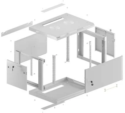 Lanberg prie sienos montuojama instaliacinė spintelė 19" 4U 600X600 | WF01-6604-00S | Pilkas