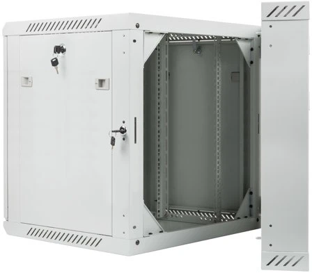 LANBERG WF02-6612-10S sieninis dvigubos sekcijų stelažas 19 colių plokščias paketas 12U/600x600mm pilkas