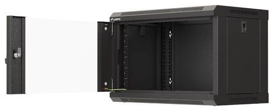 Lanberg prie sienos montuojama rack spintelė 19" 6U 540x350 juodos stiklinės durys