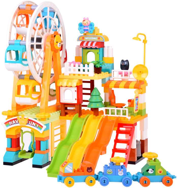 Jokomisiada Large colorful blocks Amusement park Playground slides 235pcs ZA5588