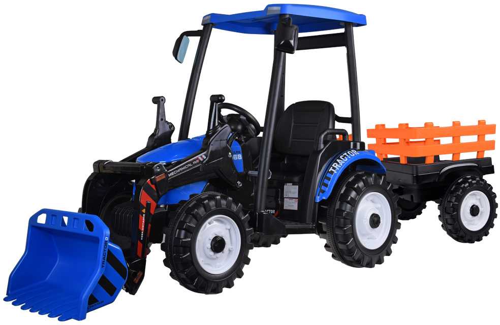 Jokomisiada Large electric TRACTOR battery operated for children trailer bucket PA0320
