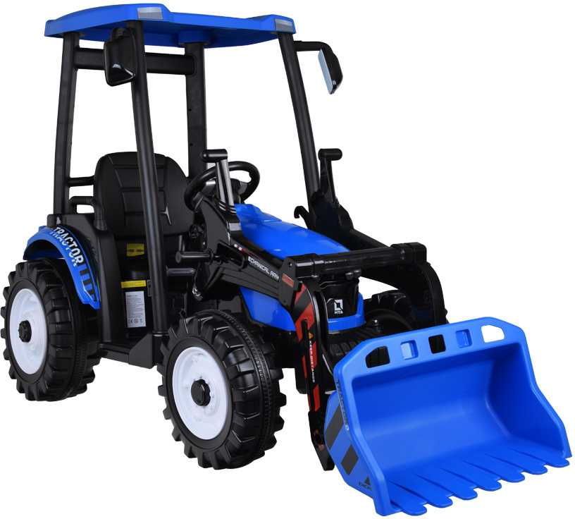 Jokomisiada Large electric TRACTOR battery operated for children trailer bucket PA0320
