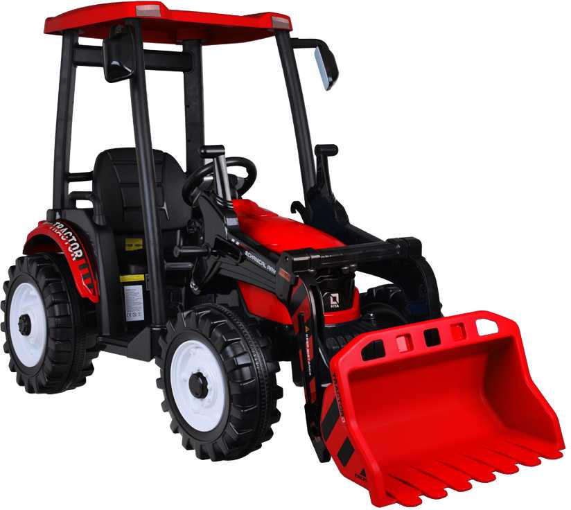 Jokomisiada Large electric TRACTOR battery operated for children trailer bucket PA0320