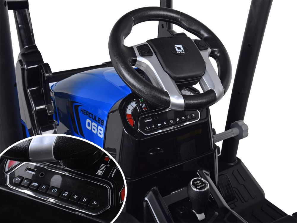 Jokomisiada Large electric TRACTOR battery operated for children trailer bucket PA0320