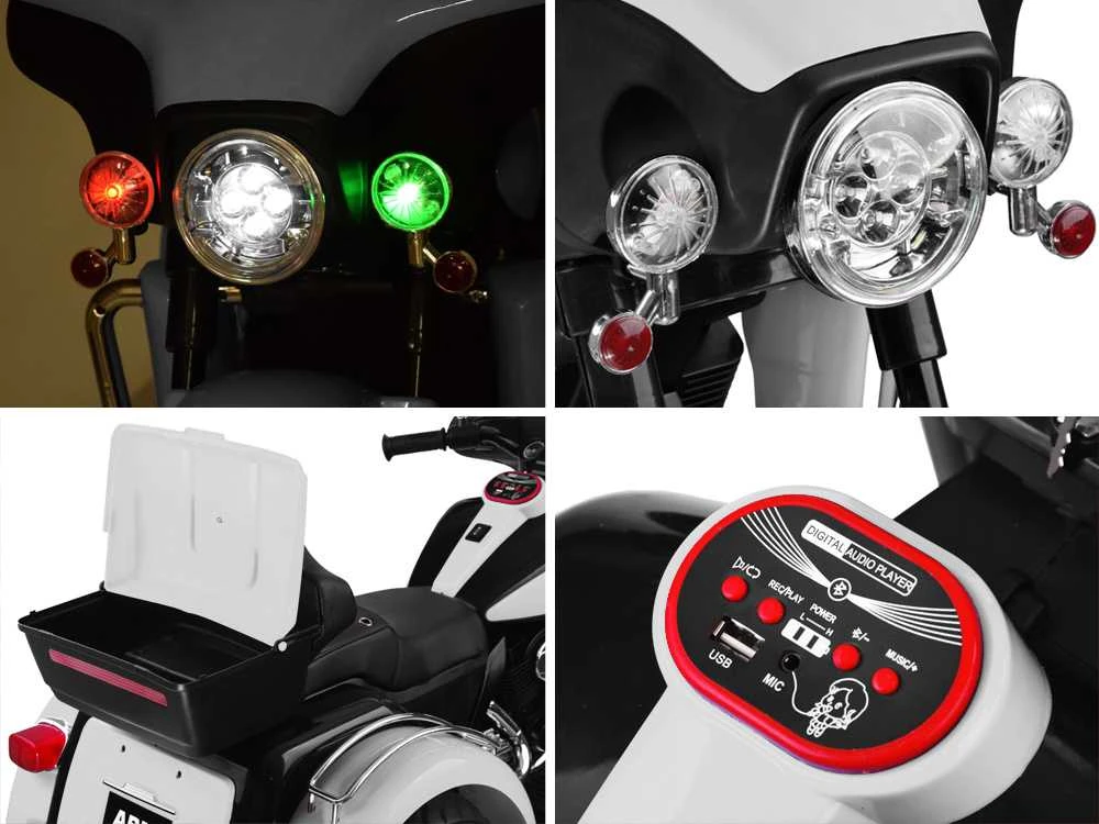 Jokomisiada Akumuliatorinis motociklas vaikams Chopper PA0254 | spalva: balta