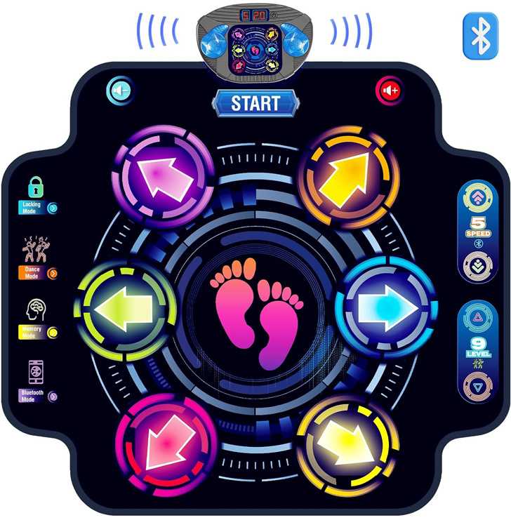 Jokomisiada Didelis muzikinis šokių kilimėlis vaikams + "Bluetooth" IN0180
