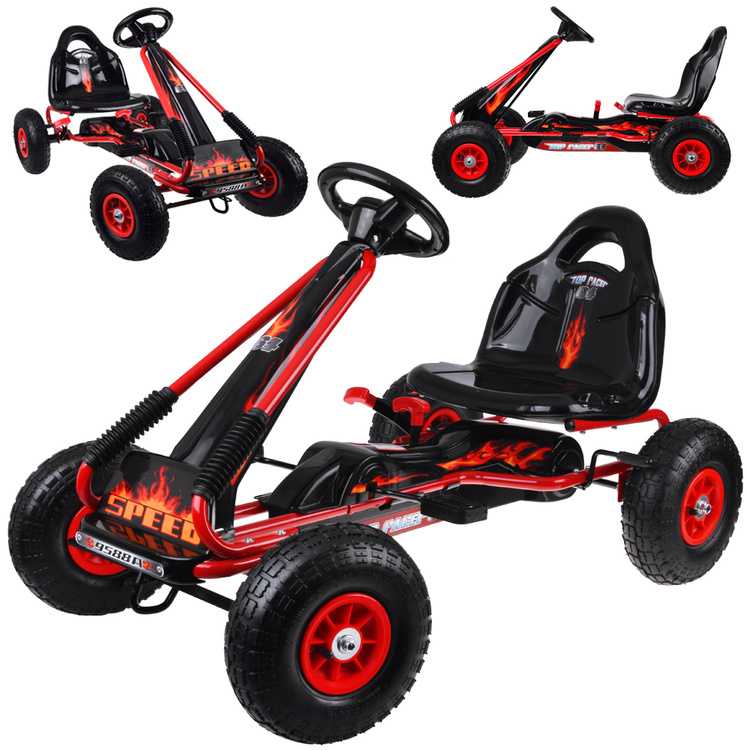 Jokomisiada Large pedal go-kart with adjustable seat and inflatable wheels SP0839