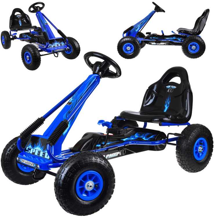 Jokomisiada Large pedal go-kart with adjustable seat and inflatable wheels SP0839