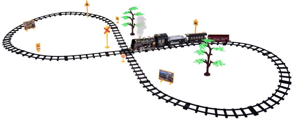 Jokomisiada Large Retro Train Locomotive Remote Control Train Light Steam Sound RC0700