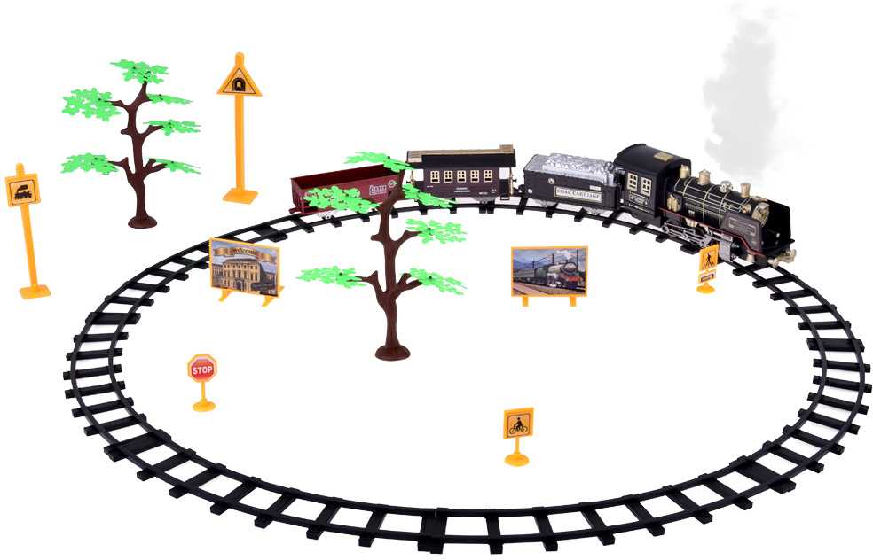 Jokomisiada Large Retro Train Locomotive Remote Control Train Light Steam Sound RC0700