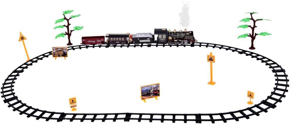Jokomisiada Large Retro Train Locomotive Remote Control Train Light Steam Sound RC0700