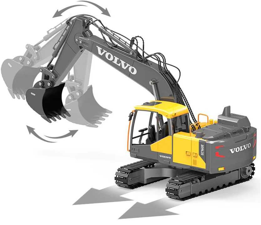 Didelis ekskavatorius su nuotolinio valdymo pulteliu + EE RC0495 priedai