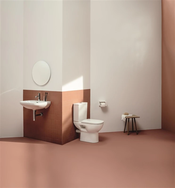 Laufen pods ar SC vāku Lua Essential Rimless, 360x650 mm, horizontals izvads, pievads no apakšas, balts