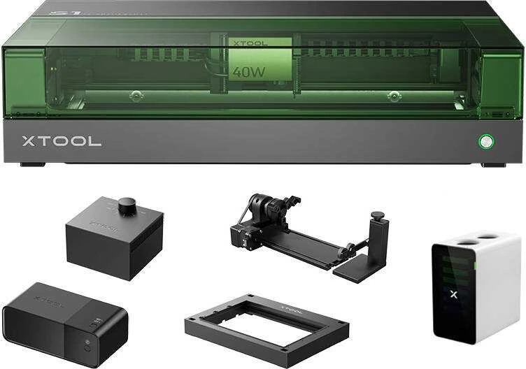 Lazerinės graviravimo staklės 2-in-1 xTool S1 40W - Viskas viename rinkinys - juodas