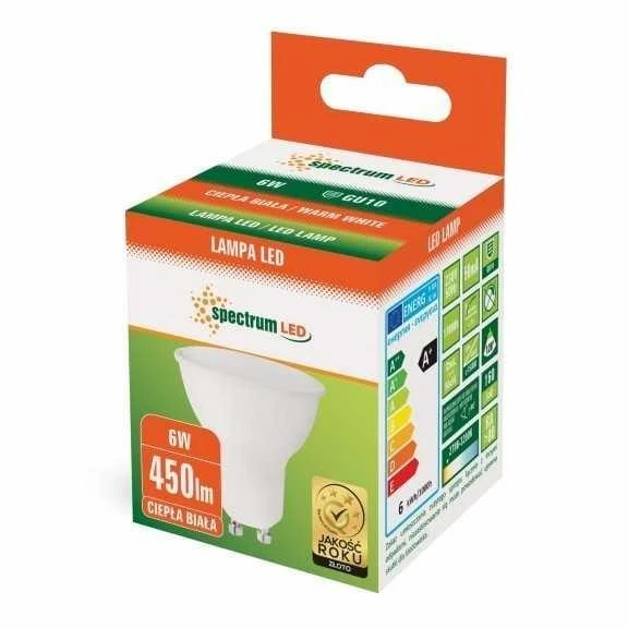 Spectrum LED lemputė GU10 MR16 6W 500LM 3000K 120