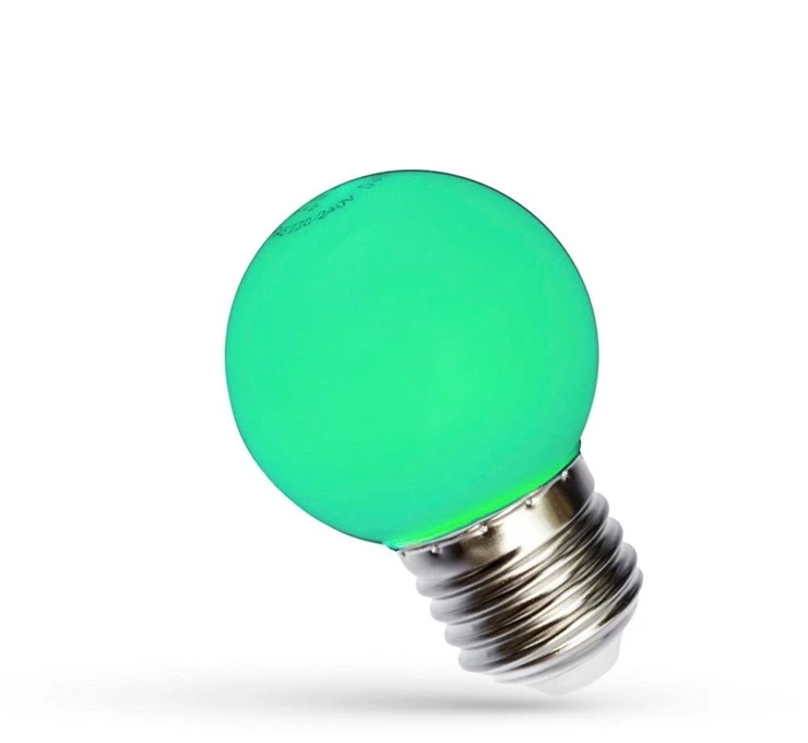 LED lempa, Spectrum, P45, 1W, E27, žalios spalvos