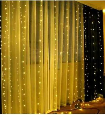 Iso Trade LED USB girlianda - užuolaida - 300 LED, šiltai balta