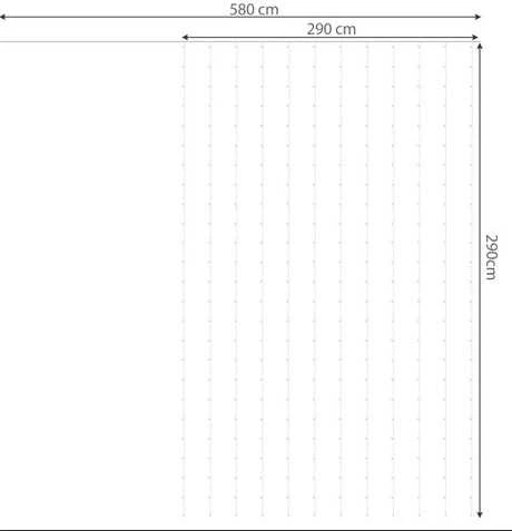 Iso Trade LED USB girlianda - užuolaida - 300 LED, šiltai balta