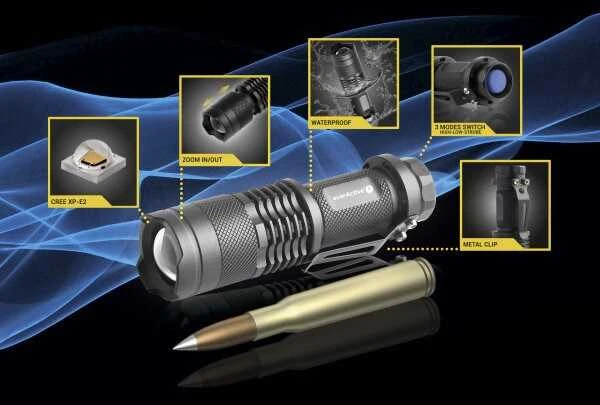 LED žibintuvėlis everActive FL-180 Bullet 3W