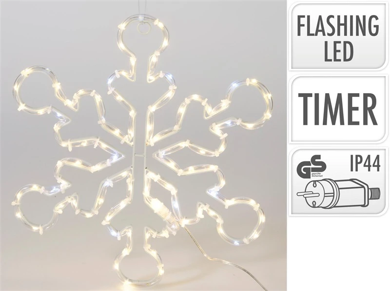 LED Snowflake Decoration. AX3300210. D32 cm. baltas