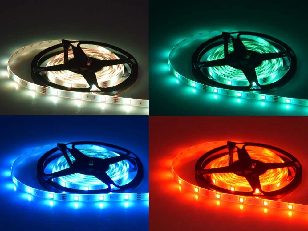 Jokomisiada LED juostelė 5m RGB + nuotolinio valdymo pultas vandeniui atspari