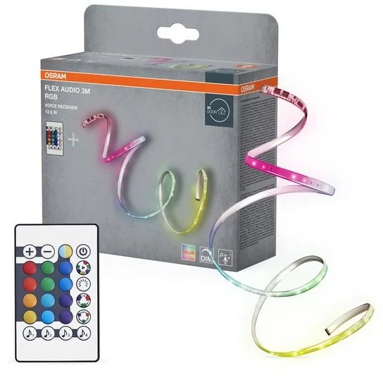 Osram 4,2W/m LED juosta FLEX AUDIO, RGB, IP20, su nuotolinio valdymo pulteliu, 3m