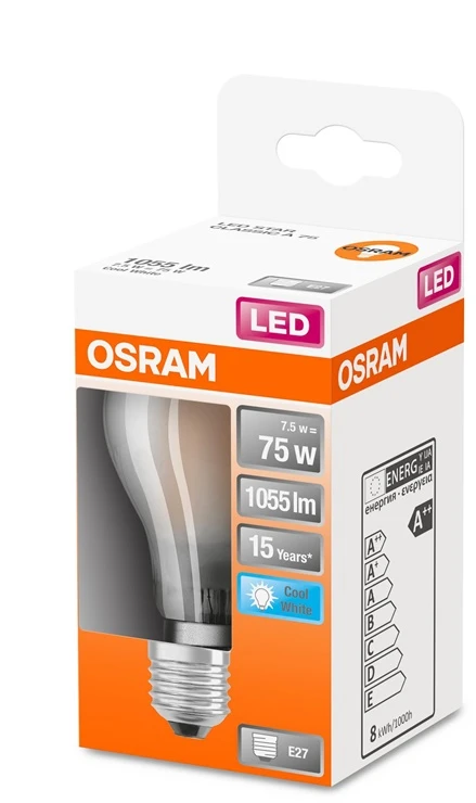 LED lemputė OSRAM, A60, E27, 7,5 W, 1055 lm, 4000 K