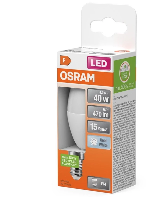 Candellux 4,9W LED lemputė LED STAR CLASSIC B 40 FR, E14, 4000K