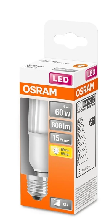 LED lemputė OSRAM, S15, E27, 8 W, 806 lm, 2700 K