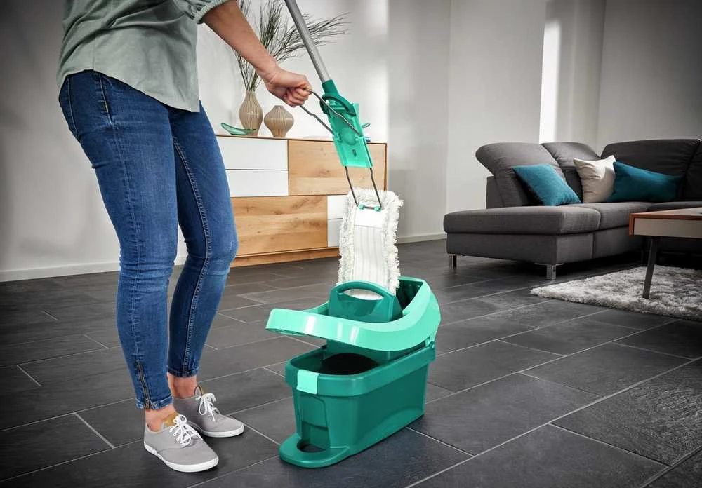 Leifheit Profi XL cotton plus mop Cotton/Fiber Pilkas, Turquoise, Baltas
