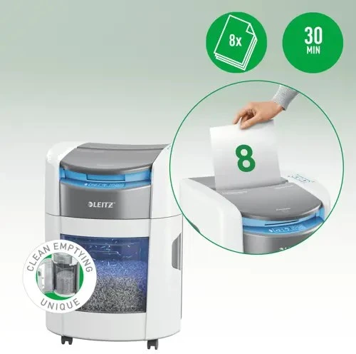 Leitz IQ Optimax AutoFeed 150 80380000 paper shredder, P4, 150 sheets, 15-litre waste bin