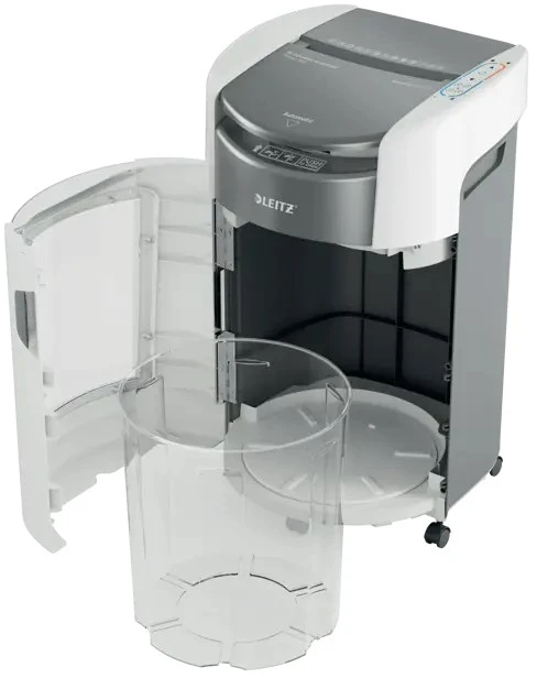 Leitz 80420000 IQ Optimax AutoFeed 300 paper shredder, P4, 300 sheets, 25-litre waste bin