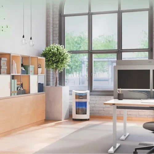 Leitz 80420000 IQ Optimax AutoFeed 300 paper shredder, P4, 300 sheets, 25-litre waste bin