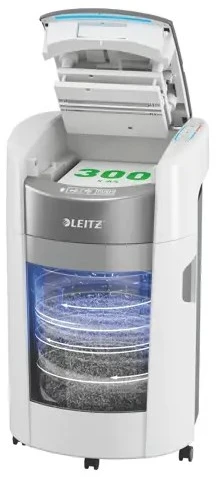 Leitz 80420000 IQ Optimax AutoFeed 300 paper shredder, P4, 300 sheets, 25-litre waste bin