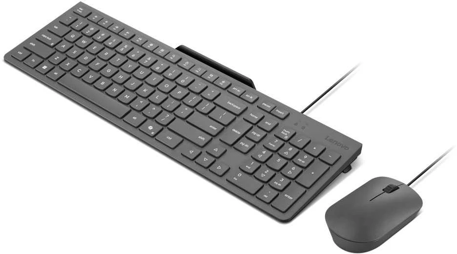 Klaviatūra Lenovo 310 USB-A su laidu Combo US English | Klaviatūros ir pelės rinkinys | su laidu | su pele | US English | Luna Pilkas