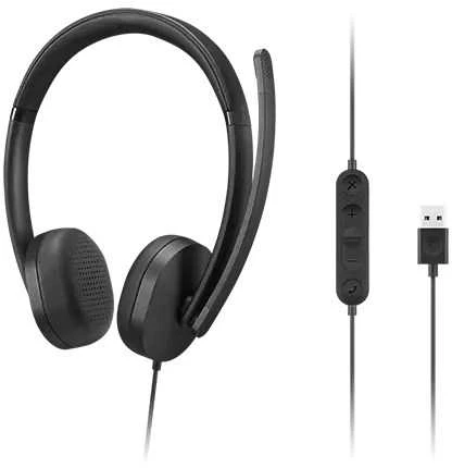 Lenovo Ausinės | USB-A Stereo Gen 2 | Su mikrofonu | su laidu | Juodas