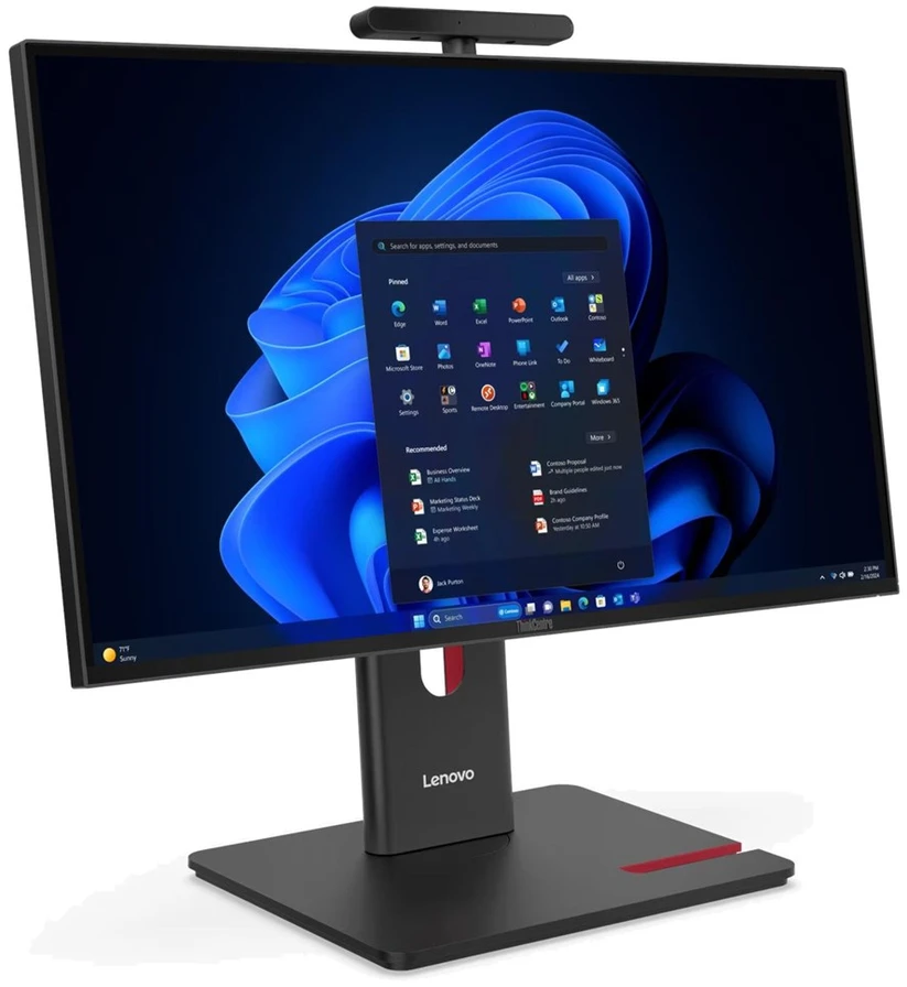 Lenovo „ThinkCentre M90a G6 Ultra 7 265“ 23,8 colio FHD IPS 120 Hz 250 nitų LBL AG 32 GB DDR5 5600 1 TB SSD „Intel Graphics“ 5,0 MP kamera + IR vPro „Windows 11 Pro“ Juodas 3 metų garantija vietoje