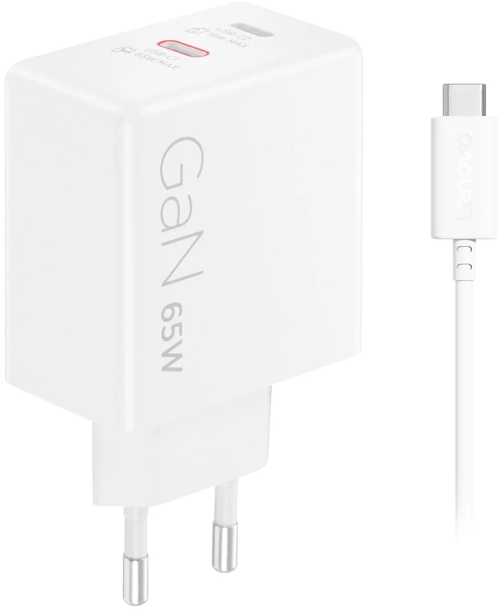 Lenovo Dual USB-C 65W GaN įkroviklis | Įkroviklis | USB-C | 65 W