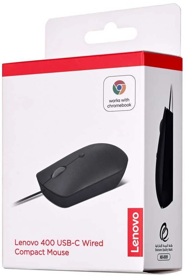 Lenovo | Compact Pelė | 400 | su laidu | USB-C | Raven juodas