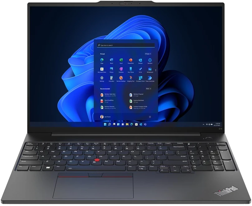 Nešiojamas kompiuteris Lenovo ThinkPad E16 Gen 1 | Intel Core i5-1335U, 16" WUXGA, 16 GB RAM, 256 GB SSD, Windows 11 Pro | Juodas