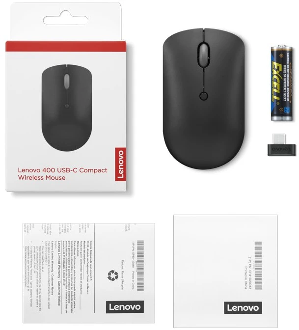 Lenovo | ThinkPad USB-C Wireless Compact Pelė | Juodas