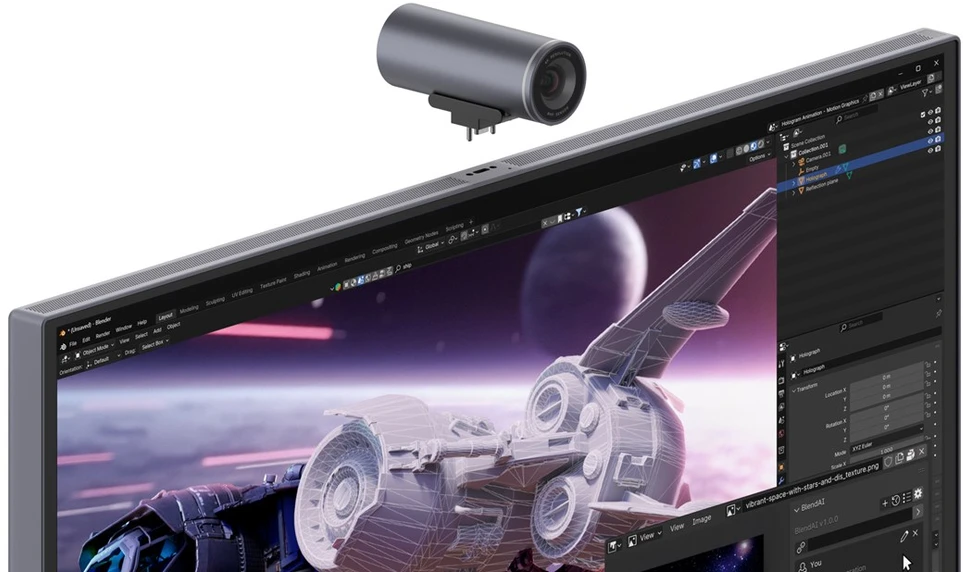 Monitorius „LENOVO YOGA PRO 27UD-10“ 26,5 colio QD-OLED (3840X2160) 120Hz / 250nits / 0,03ms / 99 % SRGB, 99 % DCI-P3, 96 % ADOBE® RGB / modulinė kamera su „SONY IMX678 CMOS“ / 4 USB-C / 2 USB-A / HDMI 2.1 / DP 1.4 (3 metų garantija)