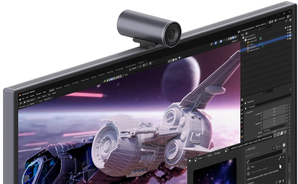 Monitorius „LENOVO YOGA PRO 27UD-10“ 26,5 colio QD-OLED (3840X2160) 120Hz / 250nits / 0,03ms / 99 % SRGB, 99 % DCI-P3, 96 % ADOBE® RGB / modulinė kamera su „SONY IMX678 CMOS“ / 4 USB-C / 2 USB-A / HDMI 2.1 / DP 1.4 (3 metų garantija)