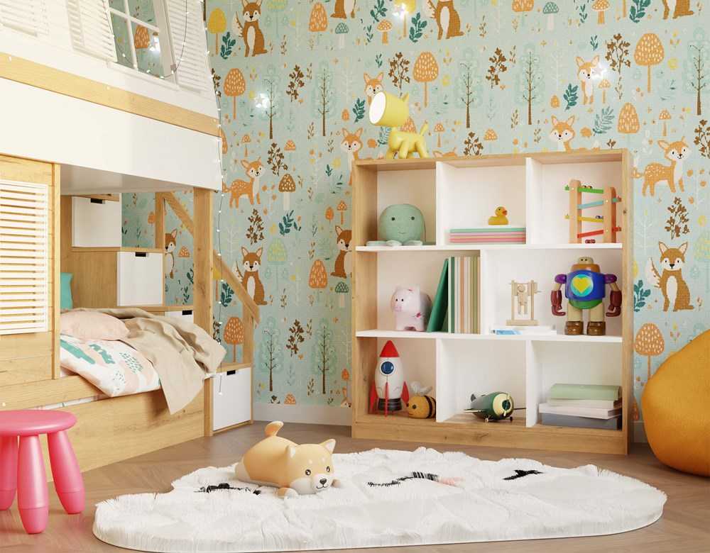 Top E Shop FIESTA 8P ARTISAN/Baltas BOOKCASE